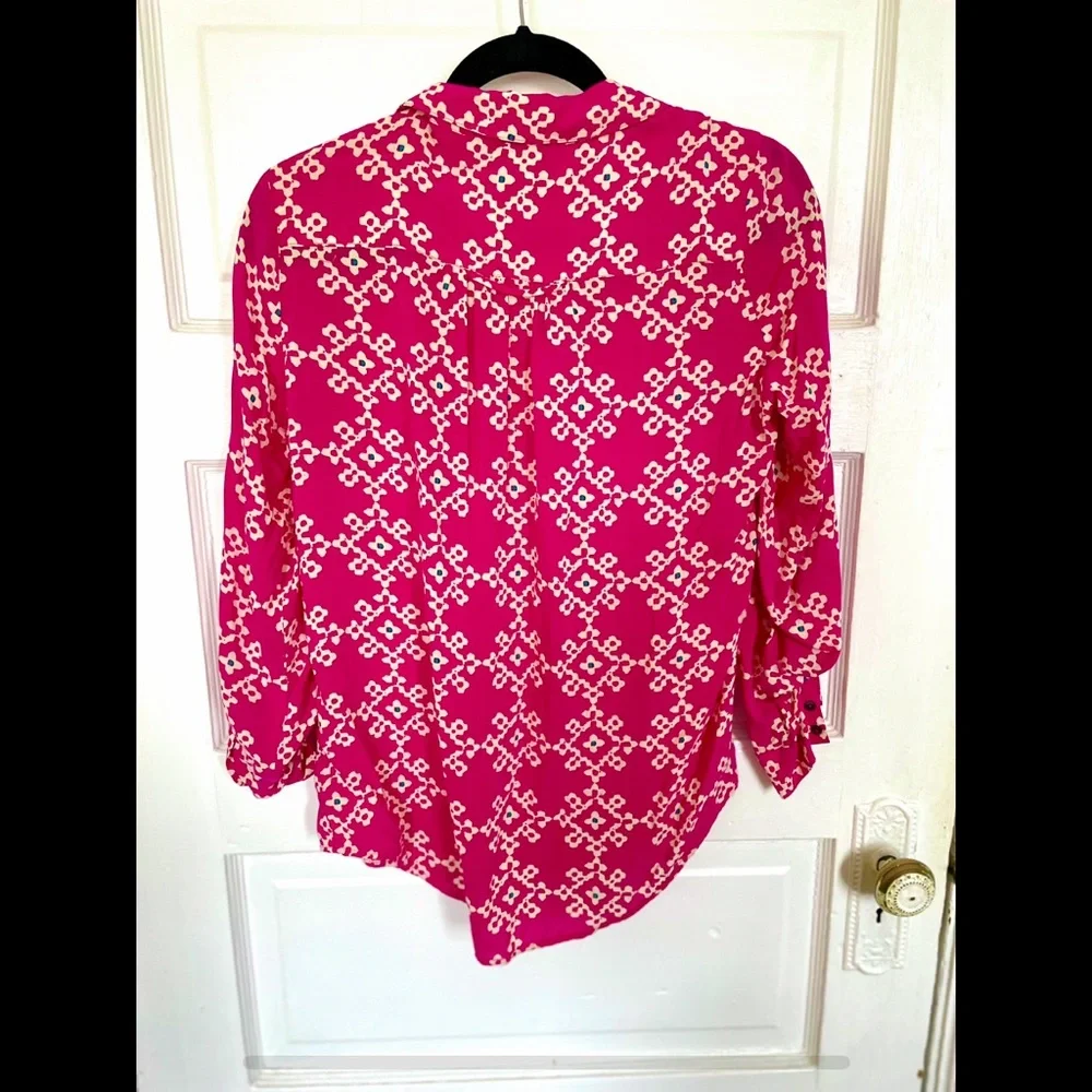 Anthropologie Maeve Pink and White Blouse - Picture 2 of 6